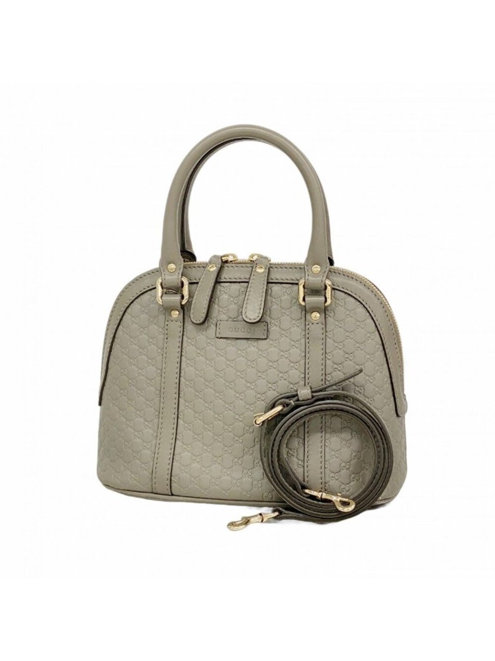 Gucci Handbag Guccissima Leather Gray Gold 2-Way